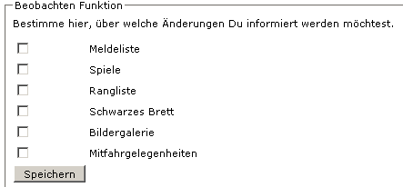 Einstellungen f&uuml;r die Beachten Funktion